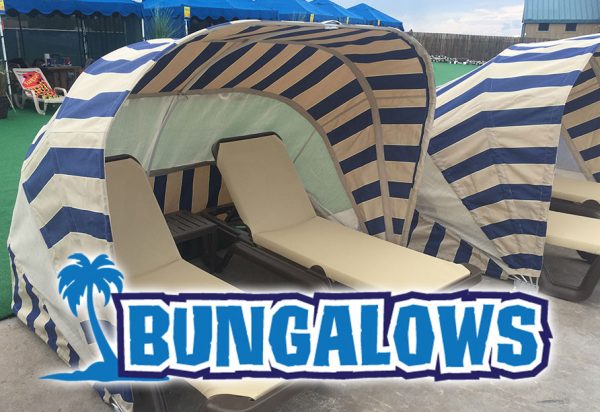 Bungalows rental, personal shade and two sun chairs