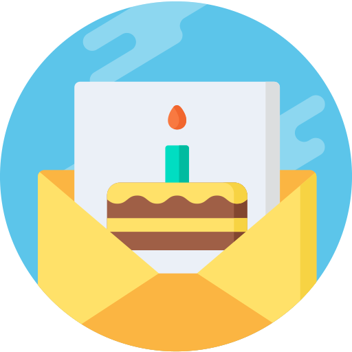birthday card invitation icon