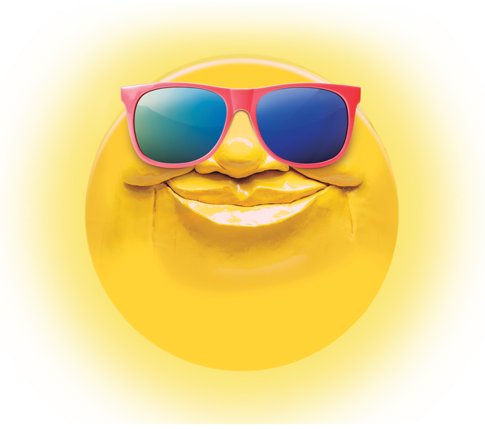 Sun Face Logo- red sunglasses
