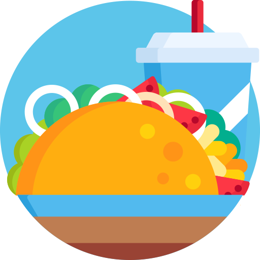 Tacos, mexican food, icon